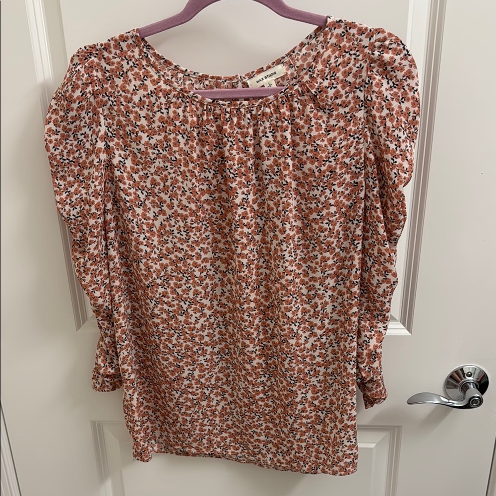 Floral Women's Top - Pink and White
